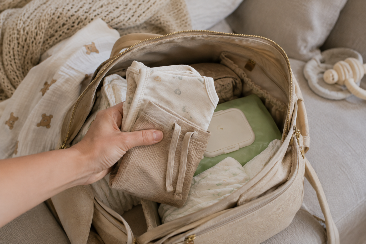 O que levar na bolsa do bebê? Minha lista para passeio e ida ao pediatra